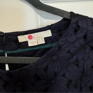 Boden navy eyelet dress